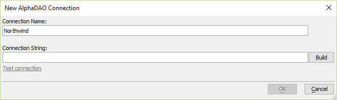 Creating a new connection to the Northwind SQL Server database.